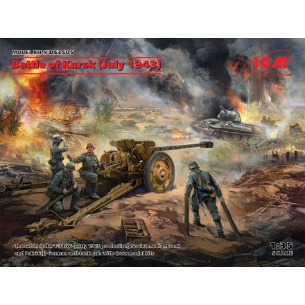 ICM Battle of Kursk(July 1943) (T-34-76(early 1943),Pak 36(r )with Crew(4 figures) makett