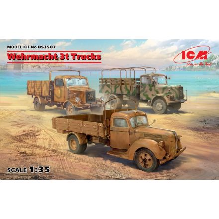 ICM Wehrmacht 3t Trucks (V3000S, KHD S3000, L3000S) makett
