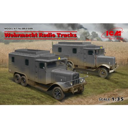 ICM Wehrmacht Radio Trucks x 2 (Henschel 33D1 Kfz.72, Krupp L3H163 Kfz.72) makett