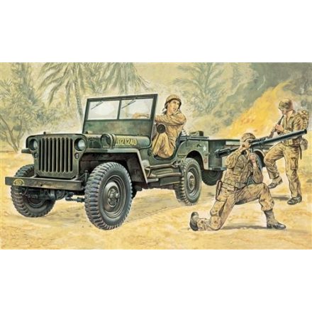 Italeri Willys MB Jeep with Trailer makett