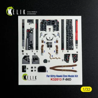   Kelik F-86D - interior 3D decals for Kitty Hawk/Zimi models kit 3D matrica