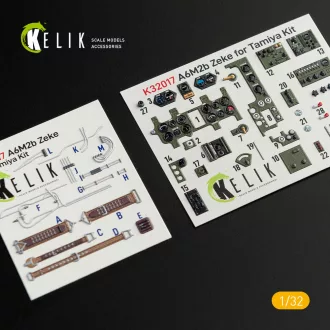   Kelik A6M2B Zeke - Interior 3D Decal for Tamiya kit 3D matrica