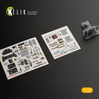   Kelik BF-109 E - Interior 3D Decal with 3D printed parts for Trumpeter kit 3D matrica