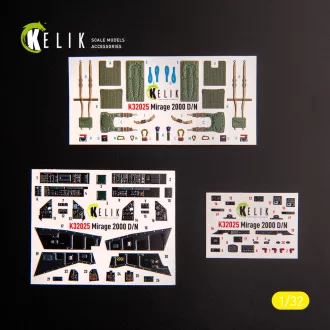   Kelik Mirage 2000D/N - interior 3D decals for Kitty Hawk/Zimi models kit 3D matrica