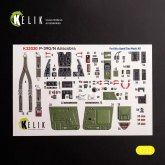   Kelik P-39Q/N - interior 3D decals for Kitty Hawk/Zimi models kit 3D matrica