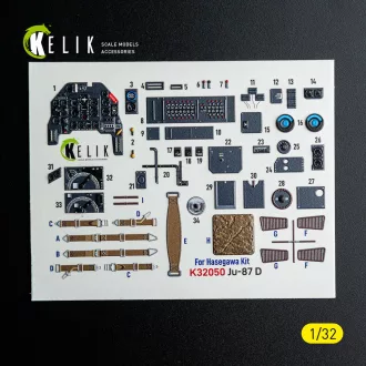   Kelik Ju-87D - interior 3D decals for Hasegawa kit 3D matrica