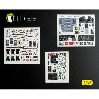   Kelik F-15C (early) - interior 3D decals for Tamiya kit 3D matrica