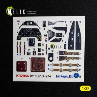 Kelik Bf-109 G2/4 - interior 3D decals for Revell 3D matrica