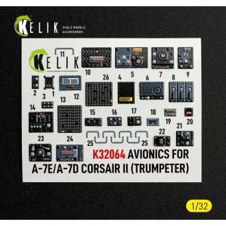  Kelik Avionics for A-7E/D CORSAIR II - exterior 3D decals for Trumpeter kit 3D matrica