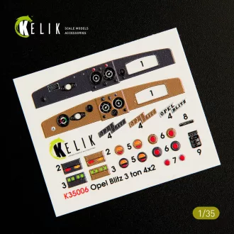   Kelik Opel Blitz 3ton 4x2 interior 3D decals for Tamiya kit 3D matrica