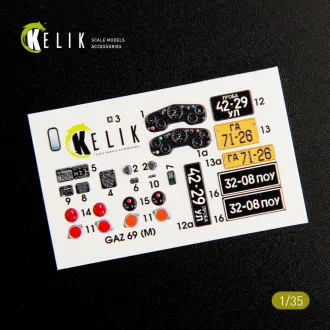   Kelik GAZ 69 4x4 Utility Truck interior 3D decals for Bronco kit 3D matrica