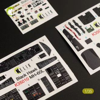   Kelik MH-60L Black Hawk interior 3D decals for Kitty Hawk / Zimimodel kit 3D matrica