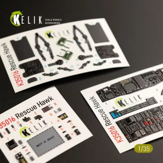   Kelik HH-60H Rescue Hawk interior 3D decals for Kitty Hawk / Zimimodel kit 3D matrica