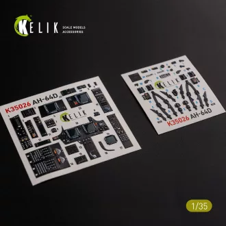   Kelik AH-64D Apache interior 3D decals for Meng kit 3D matrica