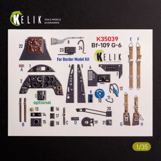   Kelik Bf-109 G-6 - interior 3D decals for Border Models kit 3D matrica
