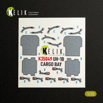   Kelik UH-1B HUEY CARGO BAY - interior 3D decals for Trumpeter 3D matrica