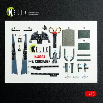   Kelik F-8J Crusader - interior 3D decals for Hasegawa kit 3D matrica