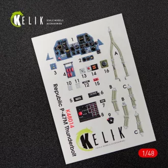   Kelik P-47M Thunderbolt interior 3D decals for Tamiya kit 3D matrica