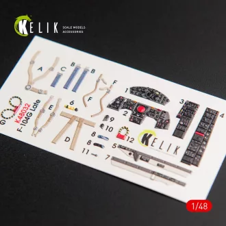   Kelik F-104G Starfighter late type interior 3D decals for Hasegawa kit 3D matrica