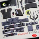 Kelik F-35A Lightning II interior 3D decals for Kitty Hawk / Zimimodel kit 3D matrica