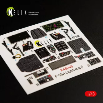   Kelik F-35A Lightning II interior 3D decals for Meng kit 3D matrica