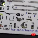Kelik P-40N interior 3D decals for Academy kit 3D matrica