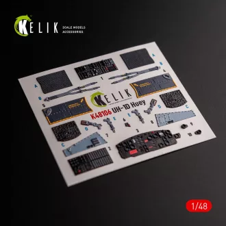   Kelik UH-1D Huey - interior 3D decals for Zimi Model/KittyHawk kit 3D matrica