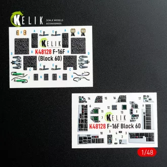   Kelik F-16F Block 60 - interior 3D decals for Hasegawa kit 3D matrica