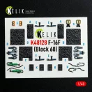 Kelik F-16F Block 60 - interior 3D decals for Hasegawa kit 3D matrica