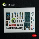 Kelik AV-8A HARRIER (Early) - interior 3D decals for Kinetic kit 3D matrica