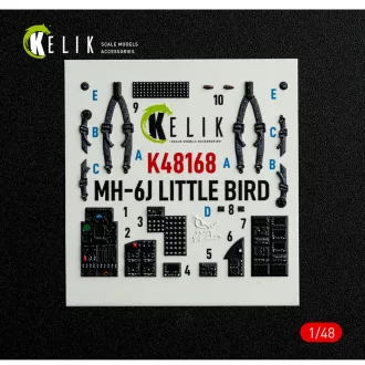   Kelik MH-6J Little Bird - interior 3D decals for ICM kit 3D matrica