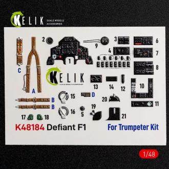   Kelik Defiant F1 - interior 3D decals for Trumpeter 3D matrica