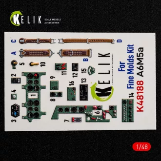 Kelik A6M5a - interior 3D decals for Fine Molds 3D matrica