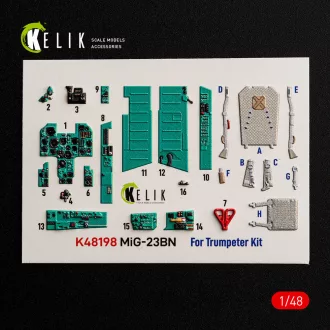 Kelik MiG-23BN - interior 3D decals for Trumpeter 3D matrica