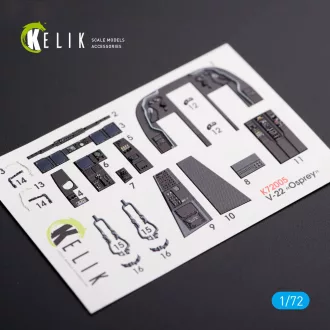   Kelik V-22 Osprey interior 3D decals for Hasegawa kit 3D matrica