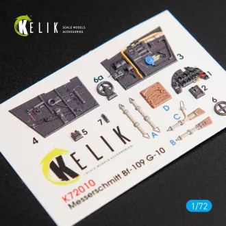   Kelik BF109-10G interior 3D decals for Fine Molds kit 3D matrica