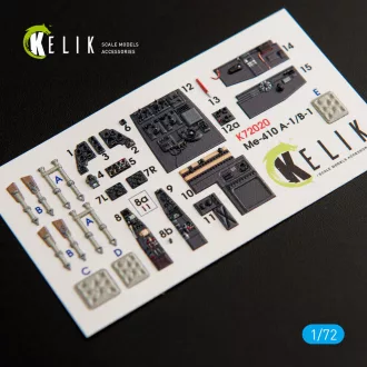   Kelik Me-410 A-1/B-1 interior 3D decals for Fine Molds kit 3D matrica