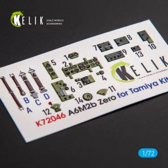   Kelik A6M2B Zero - interior 3D decals for Tamiya kit 3D matrica