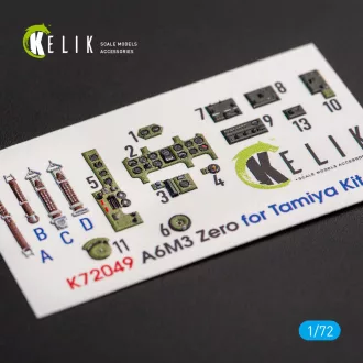  Kelik A6M3 Zero - interior 3D decals for Tamiya kit 3D matrica