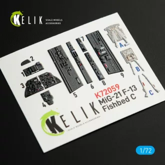   Kelik MiG-21 F-13 interior 3D decals for Revell kit 3D matrica