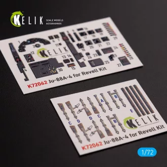  Kelik Junkers JU 88 A-4 interior 3D decals for Revell kit 3D matrica