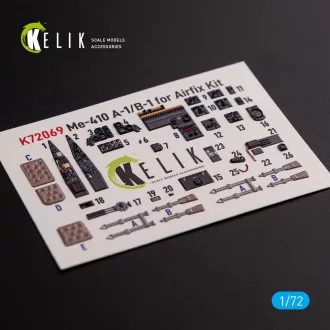   Kelik Messerschmitt Me410A-1 interior 3D decals for Airfix kit 3D matrica