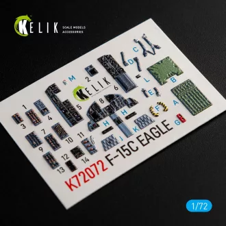   Kelik F-15C Strike Eagle interior 3D decals for Hasegawa kit 3D matrica