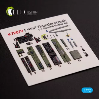   Kelik F-84F Thunderstreak interior 3D decals for Special Hobby kit 3D matrica