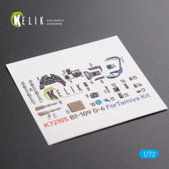 Kelik BF109 G-6 interior 3D decals for Tamiya kit 3D matrica