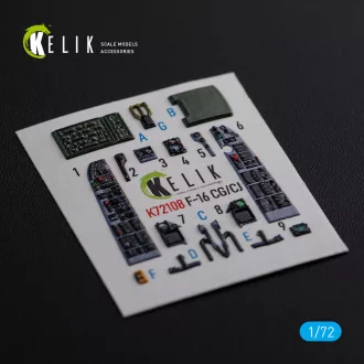   Kelik F-16 CG/CJ interior 3D decals for Academy kit 3D matrica