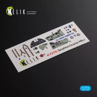   Kelik Sea Hurricane Mk I interior 3D decals for Arma Hobby kit 3D matrica