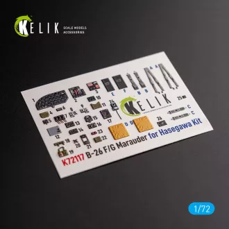   Kelik B-26 F/G Marauder - interior 3D decals for Hasegawa kit 3D matrica