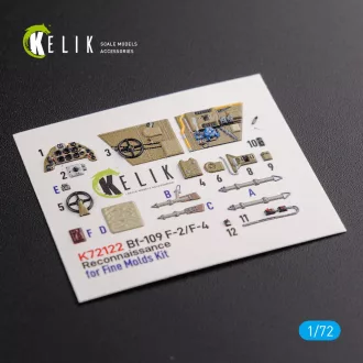   Kelik BF109-F2/F4 reconnaissance interior 3D decals for Fine Molds kit 3D matrica
