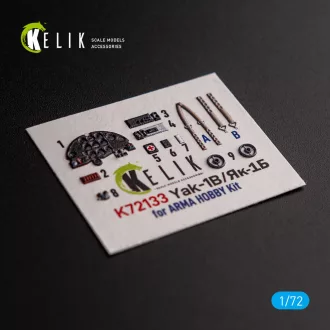   Kelik Yak-1B - interior 3D decals for Arma Hobby kit 3D matrica
